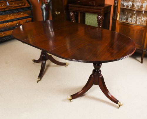 Antique 6ft Regency Twin Pillar Dining Table 19th C
