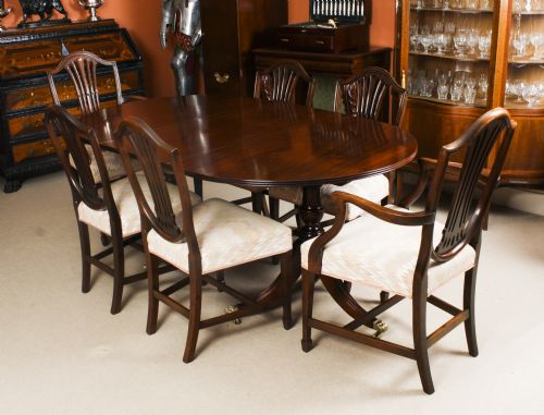 fig 2. Antique 6ft Regency Twin Pillar Dining Table 19th C