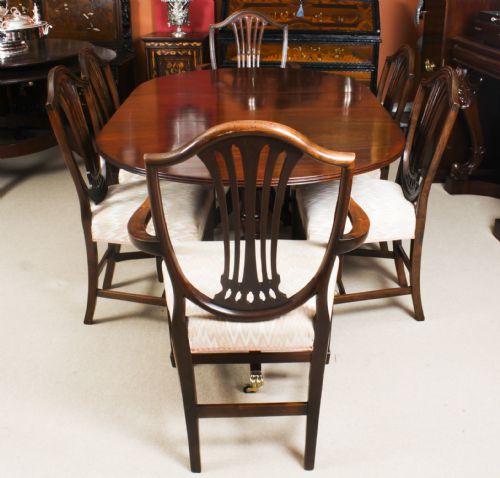 fig 3. Antique 6ft Regency Twin Pillar Dining Table 19th C
