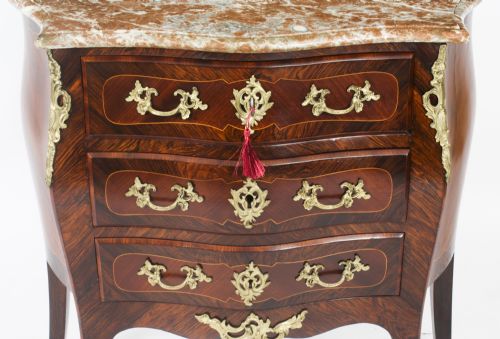 fig 2. Antique French Louis Revival Ormolu Mounted Commode 19th Century