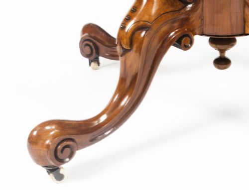 fig 8. Antique Victorian Burr Walnut Oval Loo Table 19th Century