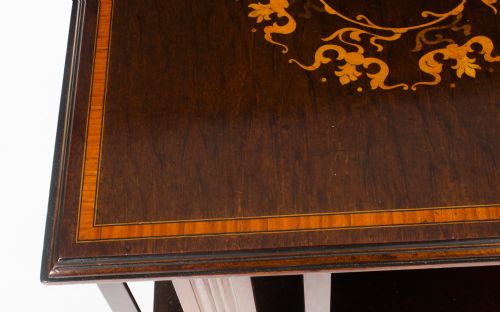 fig 4. Antique Victorian Marquetry Inlaid Revolving Bookcase 19th C