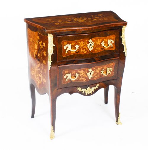 Antique French Louis Revival Marquetry Commode 19th Century
