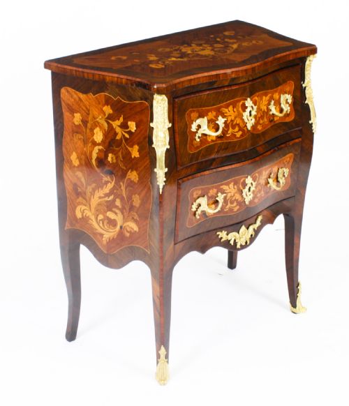 fig 1. Antique French Louis Revival Marquetry Commode 19th Century