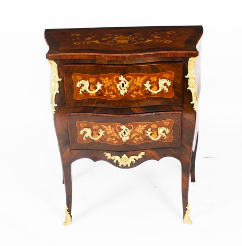 fig 2. Antique French Louis Revival Marquetry Commode 19th Century