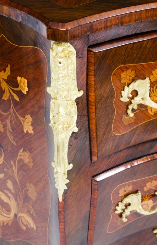 fig 3. Antique French Louis Revival Marquetry Commode 19th Century