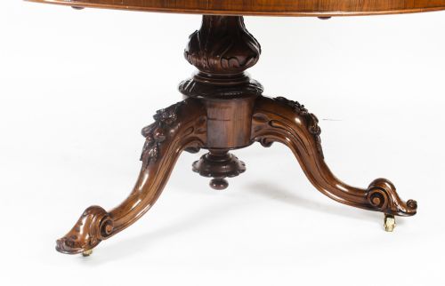 fig 10. Antique Victorian 4ft 6 Diam Burr Walnut Marquetry Centre Loo Table 19th C

