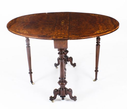 fig 1. Antique Victorian Burr Walnut & Inlaid Sutherland Table c.1870 19th C