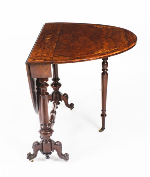 fig 2. Antique Victorian Burr Walnut & Inlaid Sutherland Table c.1870 19th C