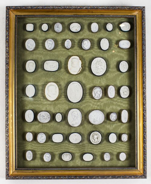 Antique Set Framed 45 Grand Tour Giovanni Liberotti Intaglios 19th C
