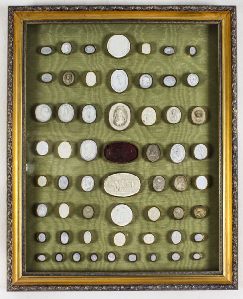 Antique Set Framed 58 Grand Tour Giovanni Liberotti Intaglios 19th C
