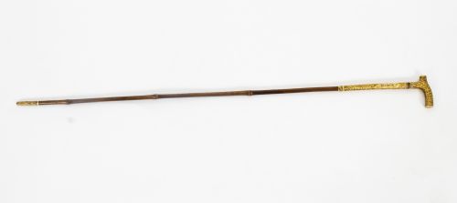 Antique Edwardian Bamboo Ormolu Sword / Walking Stick Cane London 1900

