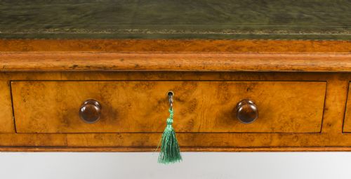 fig 2. Antique Victorian 6 Drawer Pollard Oak Partners Writing Table C1850 19th C