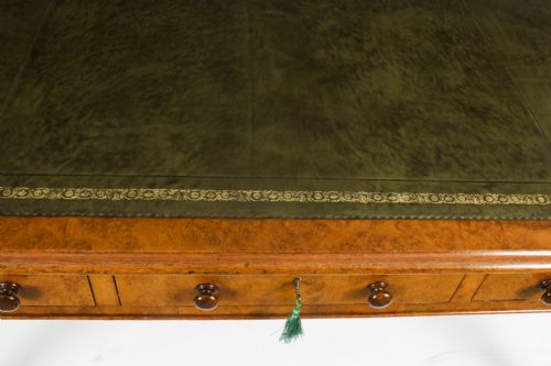 fig 3. Antique Victorian 6 Drawer Pollard Oak Partners Writing Table C1850 19th C