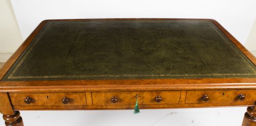 fig 5. Antique Victorian 6 Drawer Pollard Oak Partners Writing Table C1850 19th C
