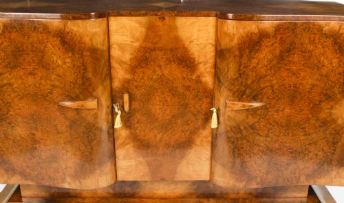 fig 2. Antique Art Deco Burr Walnut Sideboard Drinks Cabinet by S Hille Co. c.1920
