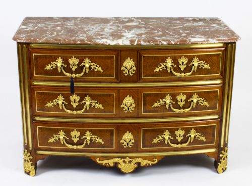 fig 1. Antique French Louis XV Revival Marquetry Commode Chest 19th C