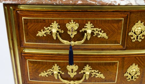 fig 3. Antique French Louis XV Revival Marquetry Commode Chest 19th C