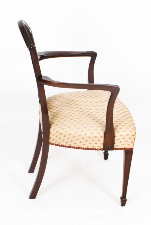 fig 4. Antique Set 14 Hepplewhite Mahogany Dining Chairs 19th Century