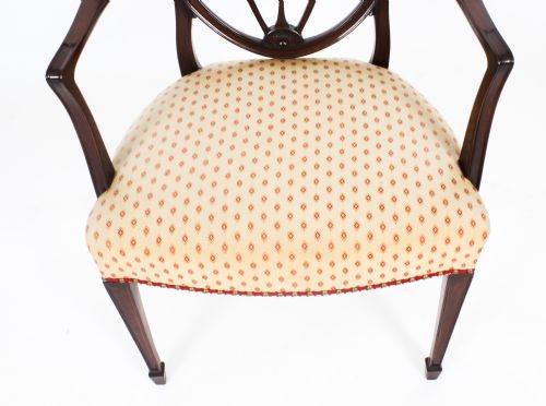 fig 5. Antique Set 14 Hepplewhite Mahogany Dining Chairs 19th Century