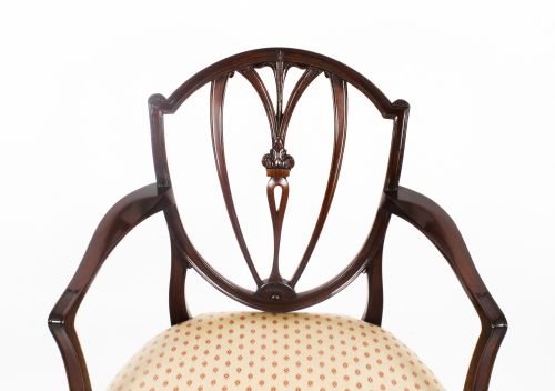 fig 6. Antique Set 14 Hepplewhite Mahogany Dining Chairs 19th Century