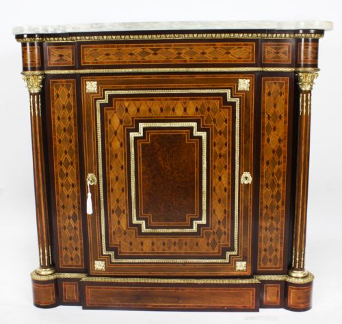 fig 1. Antique French Napoleon III Parquetry Cabinet c.1860 19th C