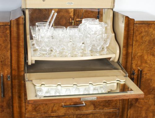 fig 2. Antique Art Deco Walnut Cocktail Cabinet Sideboard c.1920

