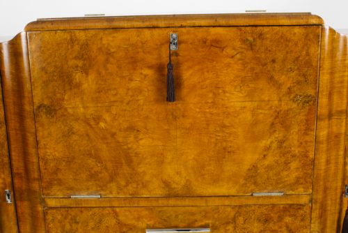 fig 5. Antique Art Deco Walnut Cocktail Cabinet Sideboard c.1920

