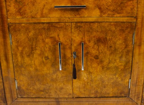 fig 6. Antique Art Deco Walnut Cocktail Cabinet Sideboard c.1920
