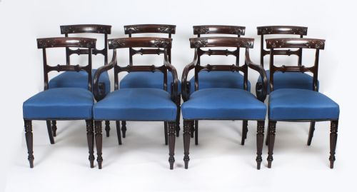 Antique Set 8 Regency Period Dining Chairs C1830 19th Century
