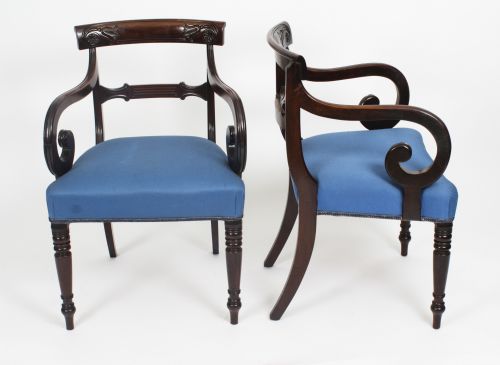 fig 1. Antique Set 8 Regency period Dining Chairs C1830 19th Century