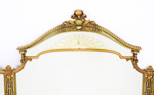 fig 1. Antique Large English Art Deco Overmantel Mirror c.1920 137x182cm