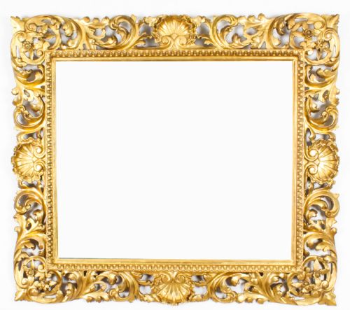 Antique Italian Giltwood Florentine Mirror 19th Century 104x93cm
