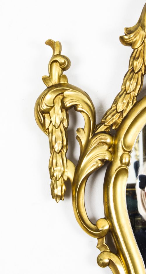 ANTIQUE PAIR FLORENTINE ROCOCO GILTWOOD MIRRORS 19TH CENTURY 102X63CM - ADDITIONAL PHOTO 13