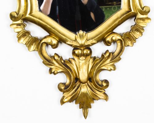 ANTIQUE PAIR FLORENTINE ROCOCO GILTWOOD MIRRORS 19TH CENTURY 102X63CM - ADDITIONAL PHOTO 15