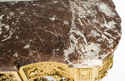 fig 5. Antique Louis XV Revival Carved Giltwood Console Pier Table c.1870 19th C