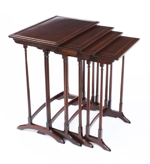 ANTIQUE EDWARDIAN MAHOGANY NEST OF FOUR TABLES CIRCA 1900 - ADDITIONAL PHOTO 11