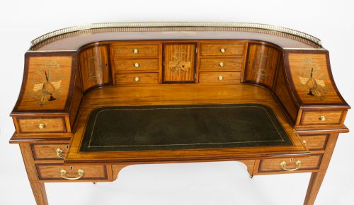 fig 2. Antique Satinwood Carlton House Writing Desk Druce & Co 19th C