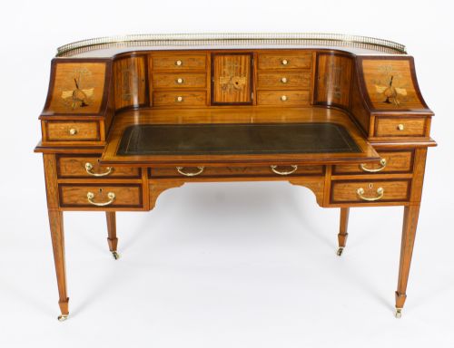 fig 3. Antique Satinwood Carlton House Writing Desk Druce & Co 19th C