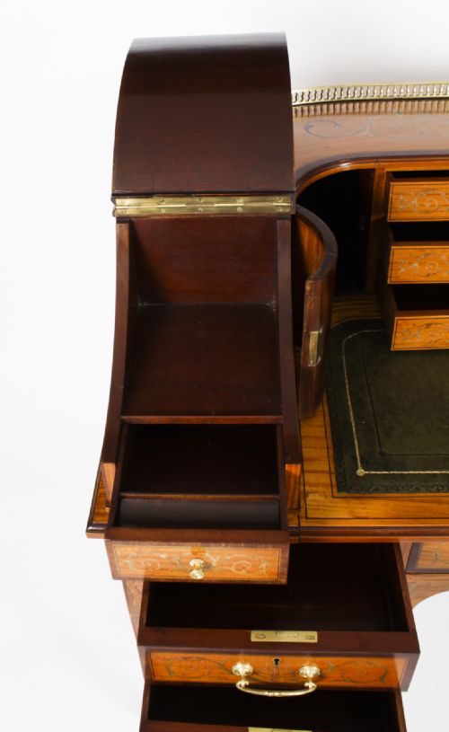 fig 8. Antique Satinwood Carlton House Writing Desk Druce & Co 19th C