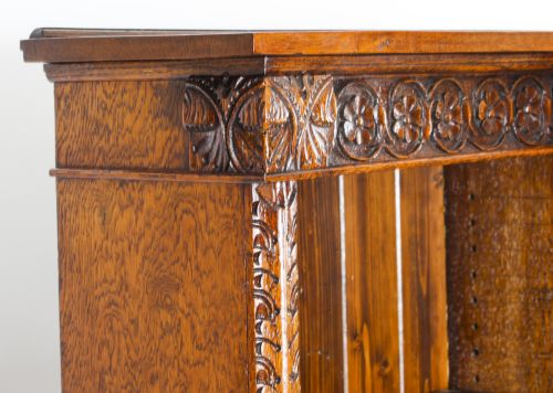 ANTIQUE VICTORIAN OPEN BREAKFRONT OPEN BOOKCASE 19TH CENTURY - ADDITIONAL PHOTO 2