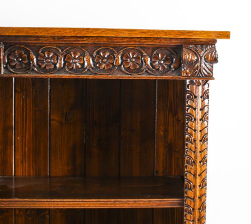 ANTIQUE VICTORIAN OPEN BREAKFRONT OPEN BOOKCASE 19TH CENTURY - ADDITIONAL PHOTO 6