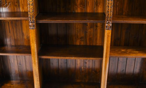 ANTIQUE VICTORIAN OPEN BREAKFRONT OPEN BOOKCASE 19TH CENTURY - ADDITIONAL PHOTO 8