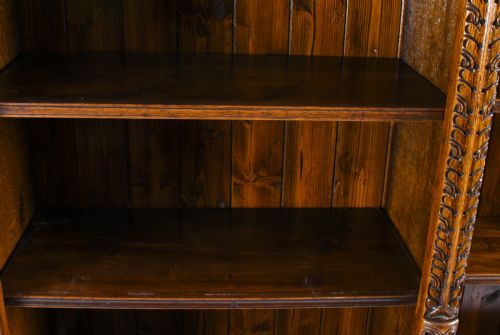 ANTIQUE VICTORIAN OPEN BREAKFRONT OPEN BOOKCASE 19TH CENTURY - ADDITIONAL PHOTO 9