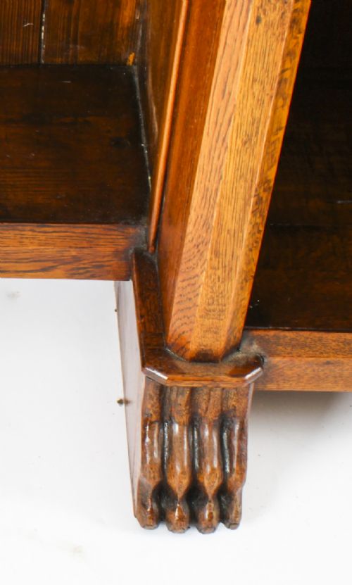 ANTIQUE VICTORIAN OPEN BREAKFRONT OPEN BOOKCASE 19TH CENTURY - ADDITIONAL PHOTO 11