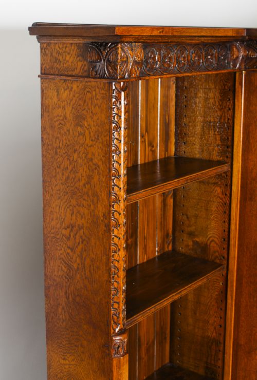 ANTIQUE VICTORIAN OPEN BREAKFRONT OPEN BOOKCASE 19TH CENTURY - ADDITIONAL PHOTO 14