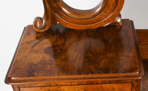 fig 6. Antique Victorian Burr Walnut Duchesse Dressing Table 19th C