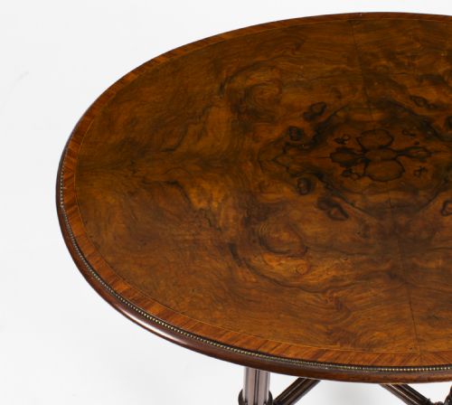 fig 5. Antique Victorian Burr Walnut & inlaid Occasional Table 19th Century