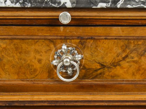 fig 5. Antique Pair French Bedside Cabinets Marble Tops 19thC
