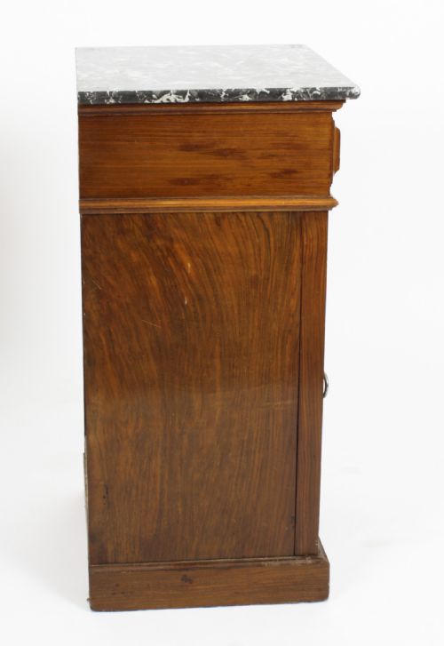 fig 7. Antique Pair French Bedside Cabinets Marble Tops 19thC